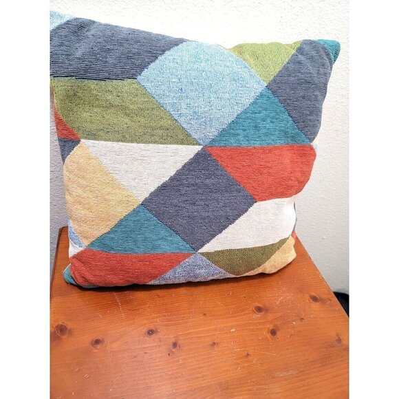 Colorful Geometric Pattern Throw Pillow Cover 18" x 18" Square Cushion Case - Picture 2 of 6